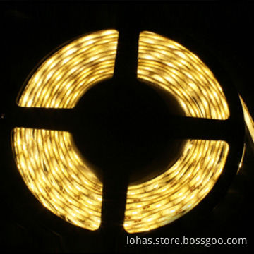 Yellow Flexible LED Strips, SMD 2835, 8-10Lm/LED, 120 LEDs/m, DC 12V,long lifespan.